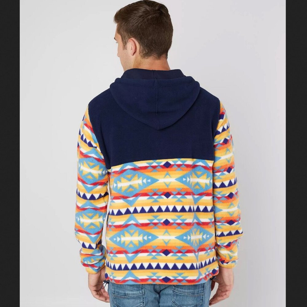 NWT Free Nature NYC Aztec Print Pullover Hoodie Campfire Fleece Sweatshirt New